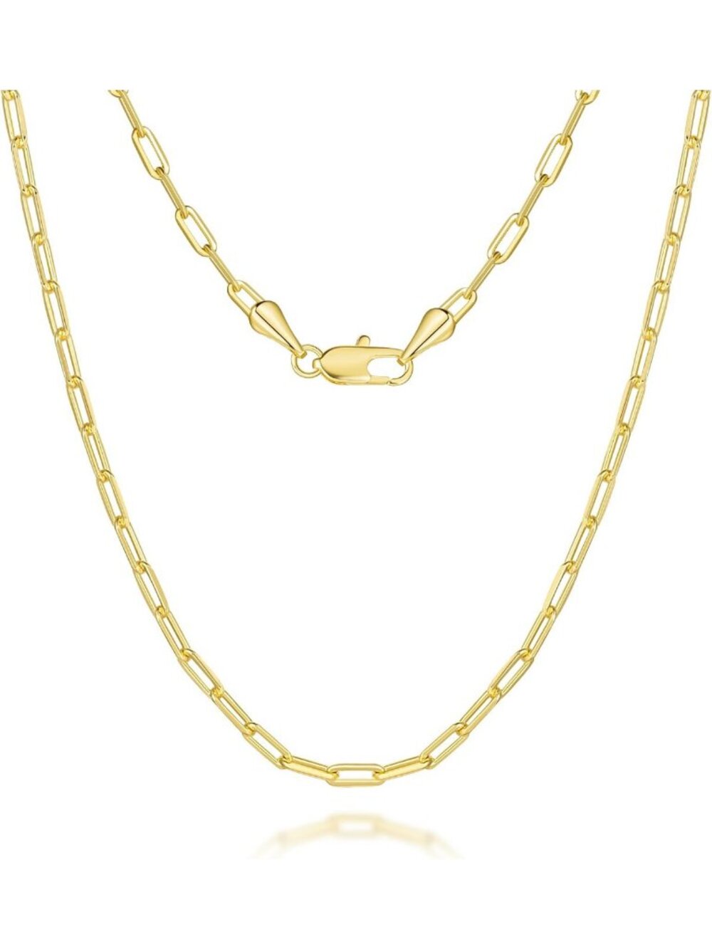 Elegant 14K Gold Paperclip Necklace for Women & Men - Stylish Everyday Jewelry